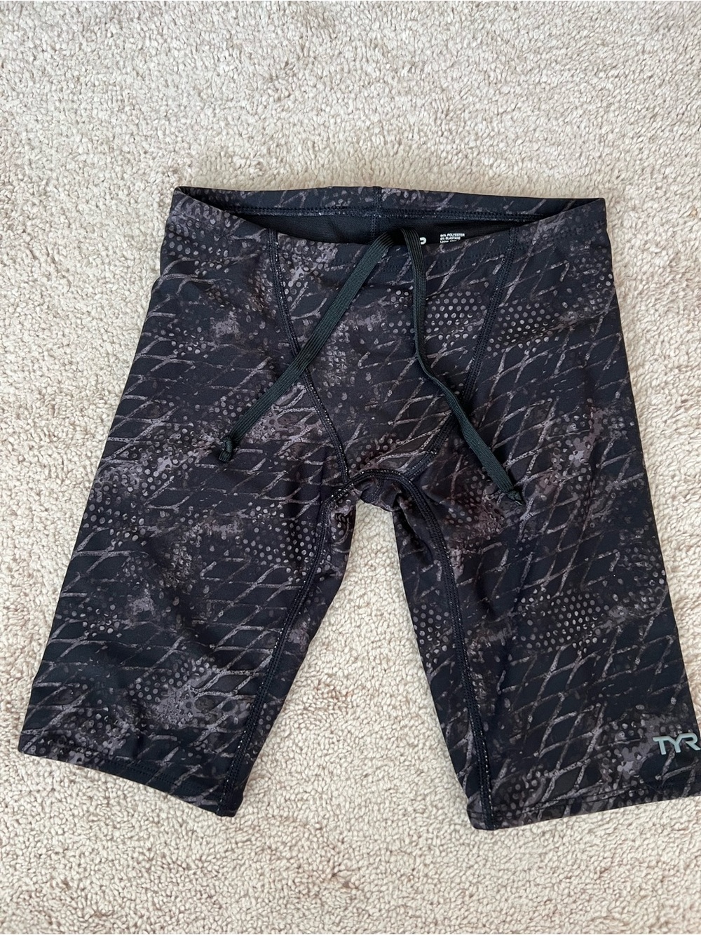 TYR Men's Black Patterned Jammer Swim Shorts